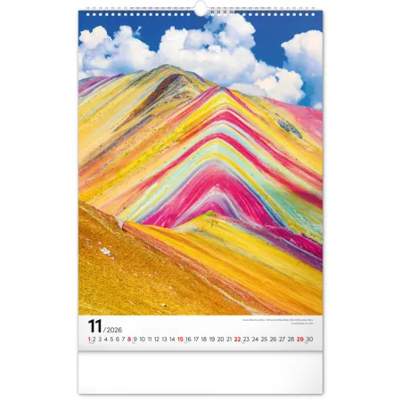 NOTIQUE Nástěnný kalendář Hory 2026, 33 x 46 cm