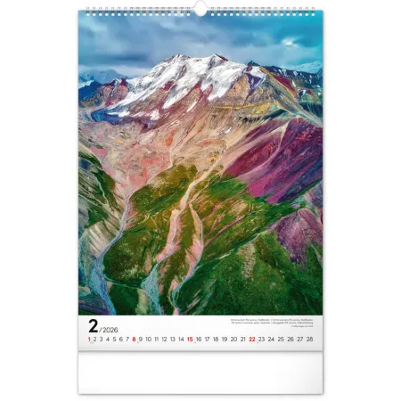NOTIQUE Nástěnný kalendář Hory 2026, 33 x 46 cm