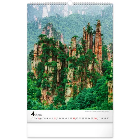 NOTIQUE Nástěnný kalendář Hory 2026, 33 x 46 cm