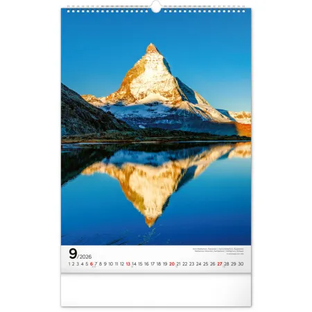 NOTIQUE Nástěnný kalendář Hory 2026, 33 x 46 cm