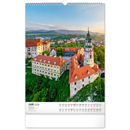 NOTIQUE Nástěnný kalendář Hrady a zámky 2026, 33 x 46 cm
