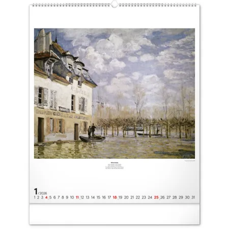 NOTIQUE Nástěnný kalendář Impresionismus 2026, 48 x 56 cm