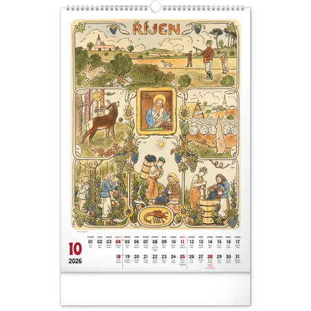 NOTIQUE Nástěnný kalendář Josef Lada 2026, 33 x 46 cm