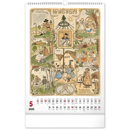 NOTIQUE Nástěnný kalendář Josef Lada 2026, 33 x 46 cm