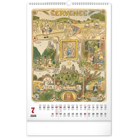 NOTIQUE Nástěnný kalendář Josef Lada 2026, 33 x 46 cm