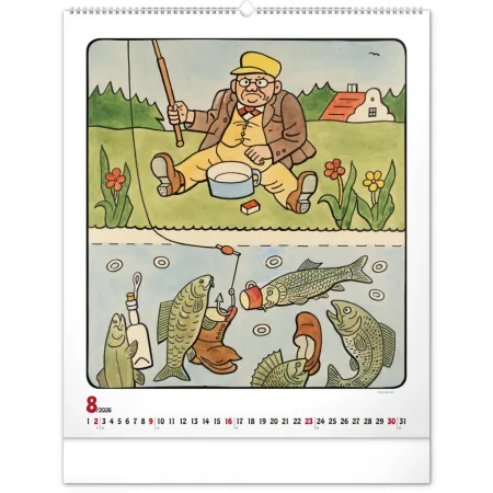 NOTIQUE Nástěnný kalendář Josef Lada 2026, 48 x 56 cm