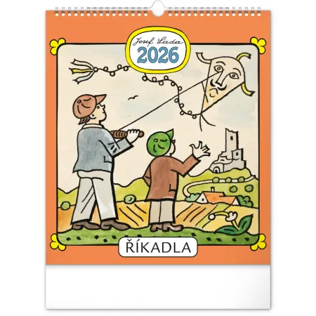 NOTIQUE Nástěnný kalendář Josef Lada – Říkadla 2026, 30 x 34 cm