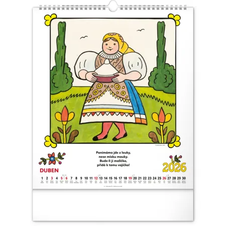 NOTIQUE Nástěnný kalendář Josef Lada – Říkadla 2026, 30 x 34 cm