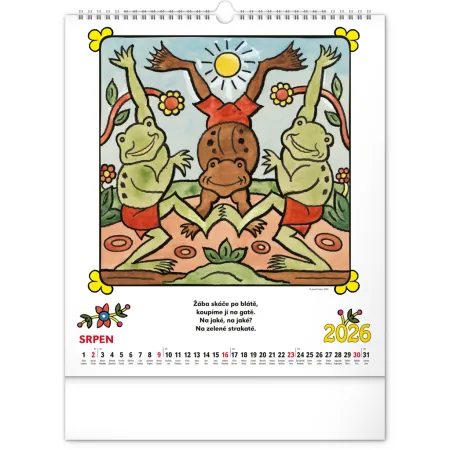 NOTIQUE Nástěnný kalendář Josef Lada – Říkadla 2026, 30 x 34 cm