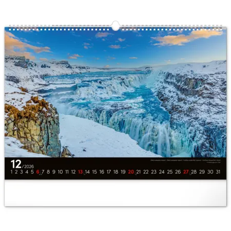 NOTIQUE Nástěnný kalendář Krajiny 2026, 48 x 33 cm