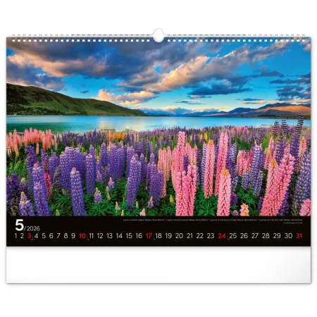 NOTIQUE Nástěnný kalendář Krajiny 2026, 48 x 33 cm