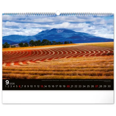 NOTIQUE Nástěnný kalendář Krajiny 2026, 48 x 33 cm