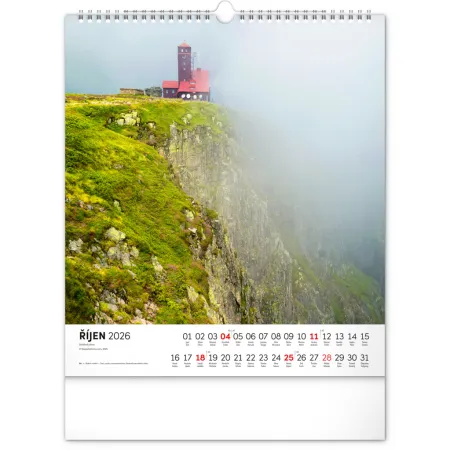 NOTIQUE Nástěnný kalendář Krkonoše 2026, 30 x 34 cm