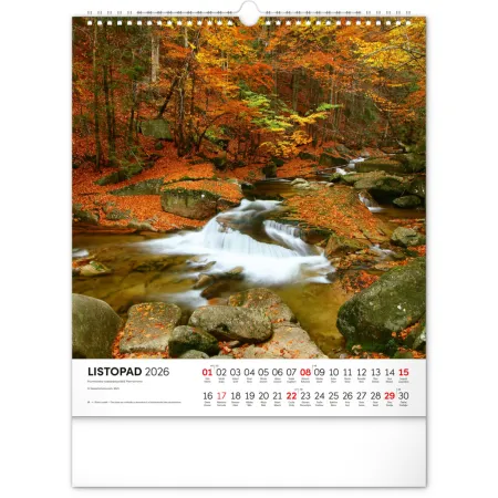 NOTIQUE Nástěnný kalendář Krkonoše 2026, 30 x 34 cm