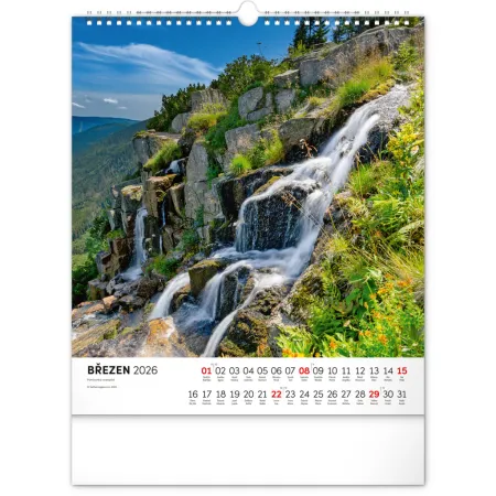 NOTIQUE Nástěnný kalendář Krkonoše 2026, 30 x 34 cm