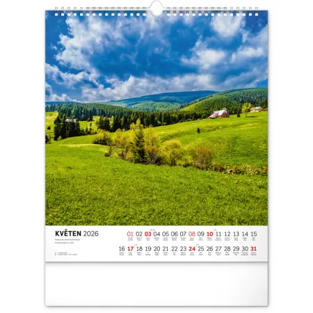 NOTIQUE Nástěnný kalendář Krkonoše 2026, 30 x 34 cm