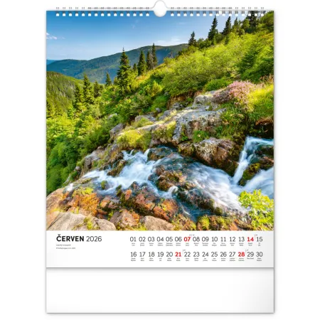 NOTIQUE Nástěnný kalendář Krkonoše 2026, 30 x 34 cm