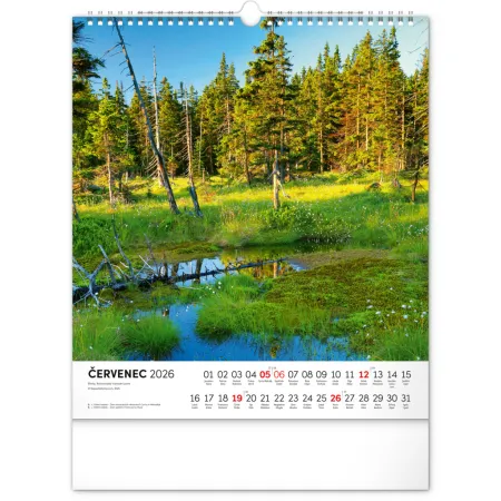 NOTIQUE Nástěnný kalendář Krkonoše 2026, 30 x 34 cm