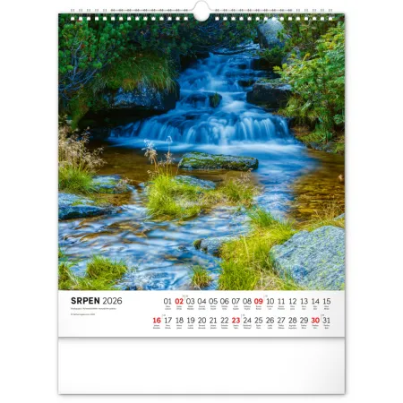 NOTIQUE Nástěnný kalendář Krkonoše 2026, 30 x 34 cm