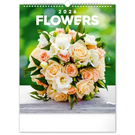 NOTIQUE Nástěnný kalendář Květiny 2026, 30 x 34 cm