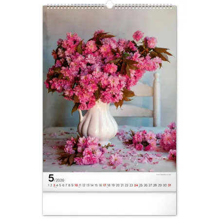 NOTIQUE Nástěnný kalendář Kytice 2026, 33 x 46 cm