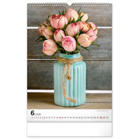 NOTIQUE Nástěnný kalendář Kytice 2026, 33 x 46 cm