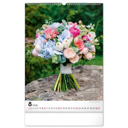 NOTIQUE Nástěnný kalendář Kytice 2026, 33 x 46 cm