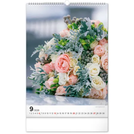NOTIQUE Nástěnný kalendář Kytice 2026, 33 x 46 cm