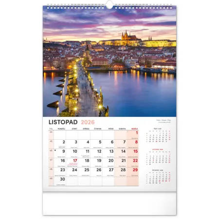 NOTIQUE Nástěnný kalendář Má vlast 2026, 33 x 46 cm