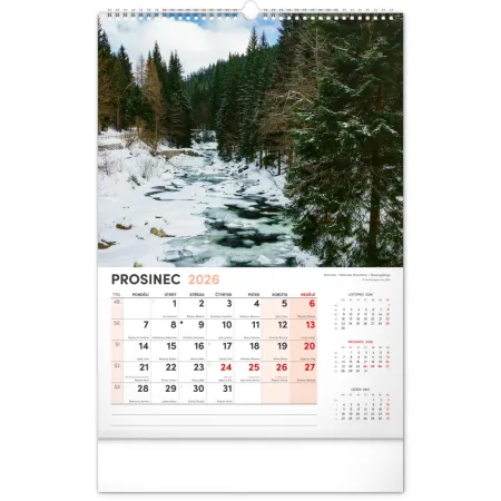 NOTIQUE Nástěnný kalendář Má vlast 2026, 33 x 46 cm