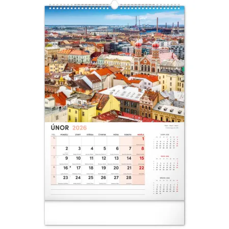 NOTIQUE Nástěnný kalendář Má vlast 2026, 33 x 46 cm