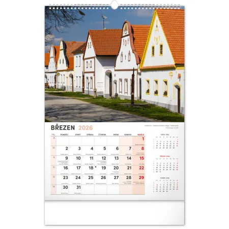 NOTIQUE Nástěnný kalendář Má vlast 2026, 33 x 46 cm