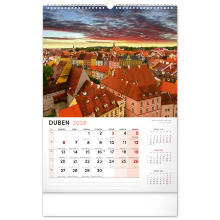 NOTIQUE Nástěnný kalendář Má vlast 2026, 33 x 46 cm