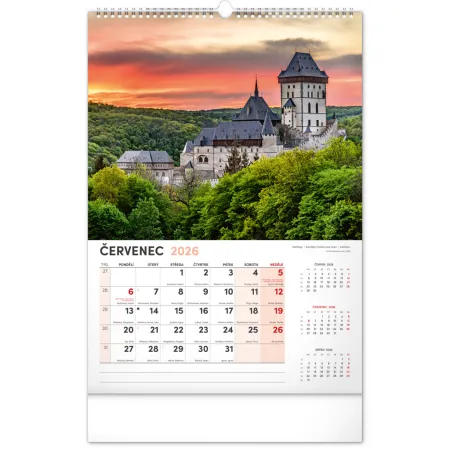 NOTIQUE Nástěnný kalendář Má vlast 2026, 33 x 46 cm