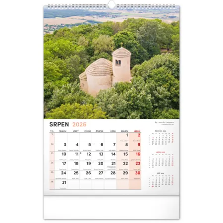 NOTIQUE Nástěnný kalendář Má vlast 2026, 33 x 46 cm