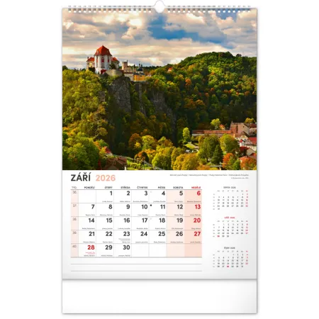 NOTIQUE Nástěnný kalendář Má vlast 2026, 33 x 46 cm