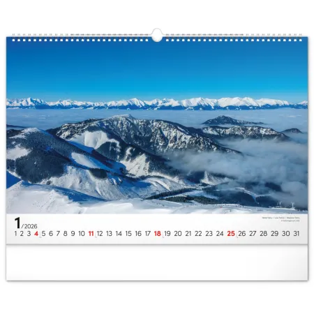 NOTIQUE Nástenný kalendár Magické Tatry 2026, 48 x 33 cm