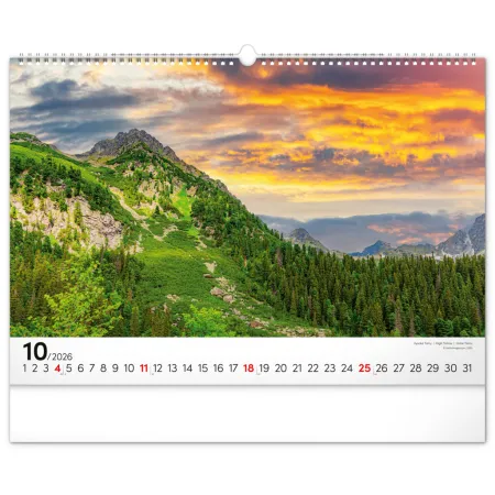 NOTIQUE Nástenný kalendár Magické Tatry 2026, 48 x 33 cm
