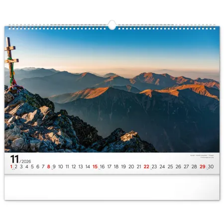 NOTIQUE Nástenný kalendár Magické Tatry 2026, 48 x 33 cm