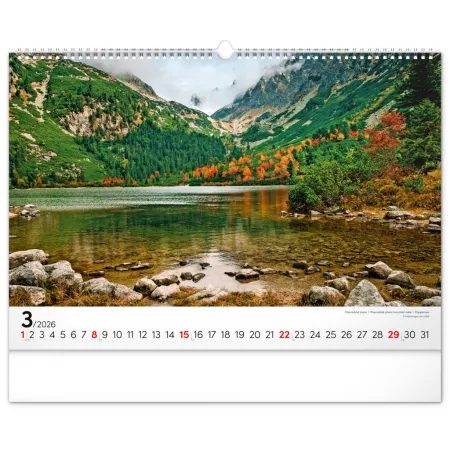 NOTIQUE Nástenný kalendár Magické Tatry 2026, 48 x 33 cm