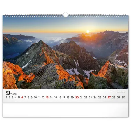 NOTIQUE Nástenný kalendár Magické Tatry 2026, 48 x 33 cm