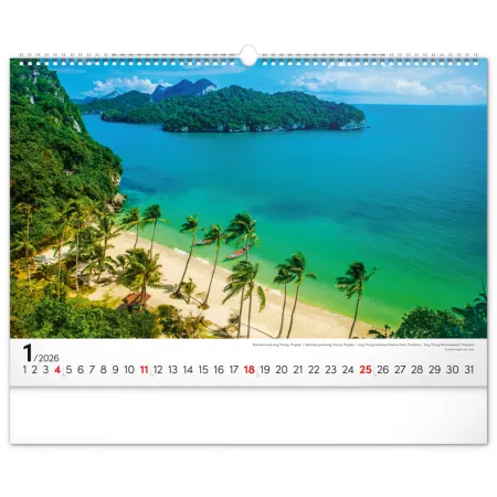 NOTIQUE Nástěnný kalendář Moře 2026, 48 x 33 cm