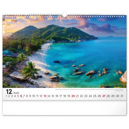 NOTIQUE Nástěnný kalendář Moře 2026, 48 x 33 cm