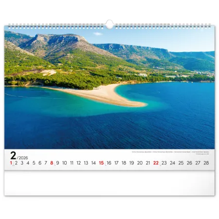 NOTIQUE Nástěnný kalendář Moře 2026, 48 x 33 cm