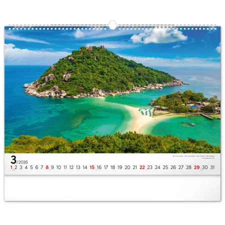 NOTIQUE Nástěnný kalendář Moře 2026, 48 x 33 cm