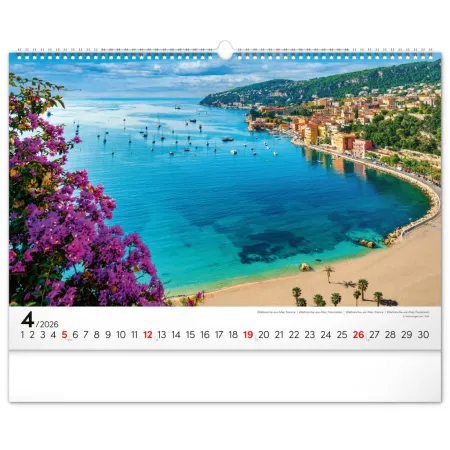 NOTIQUE Nástěnný kalendář Moře 2026, 48 x 33 cm