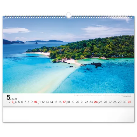 NOTIQUE Nástěnný kalendář Moře 2026, 48 x 33 cm