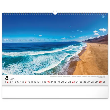 NOTIQUE Nástěnný kalendář Moře 2026, 48 x 33 cm