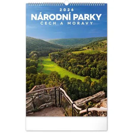 NOTIQUE Nástěnný kalendář Národní parky Čech a Moravy 2026, 33 x 46 cm