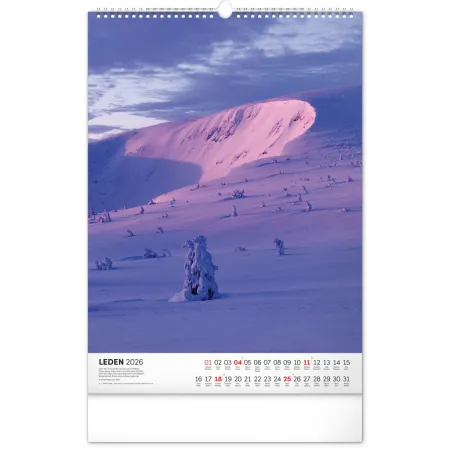 NOTIQUE Nástěnný kalendář Národní parky Čech a Moravy 2026, 33 x 46 cm